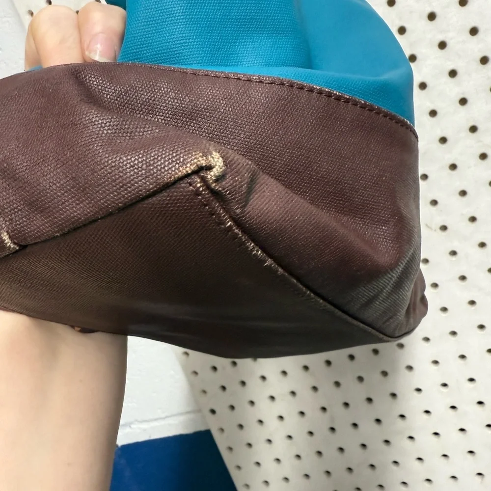 Tory Burch Teal, Brown & Tan Tote